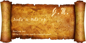 Joós Márk névjegykártya