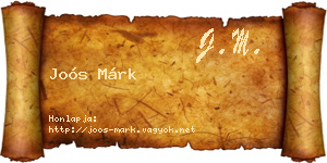 Joós Márk névjegykártya